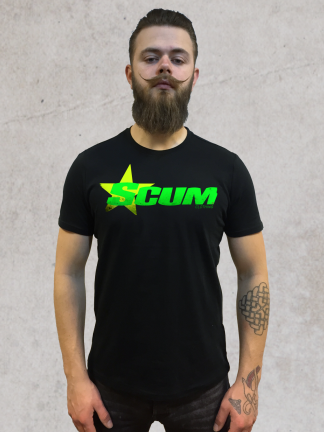 Scum Green Star Logo - T-shirt