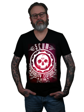 Scum Red White Old Skool - T-shirt