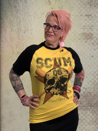 Baseball shirt 2 tone yellow black