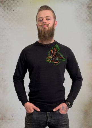 black sweater eagle print