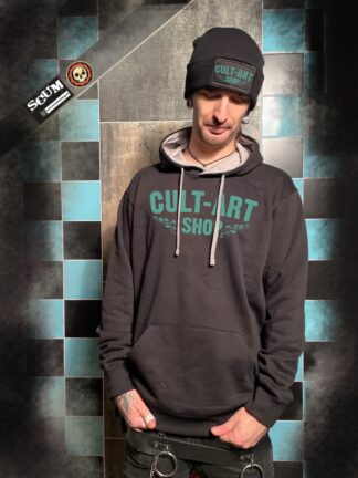scum hoodie met Cult art shop logo